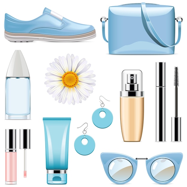 Vector vector fashion accessories set 3