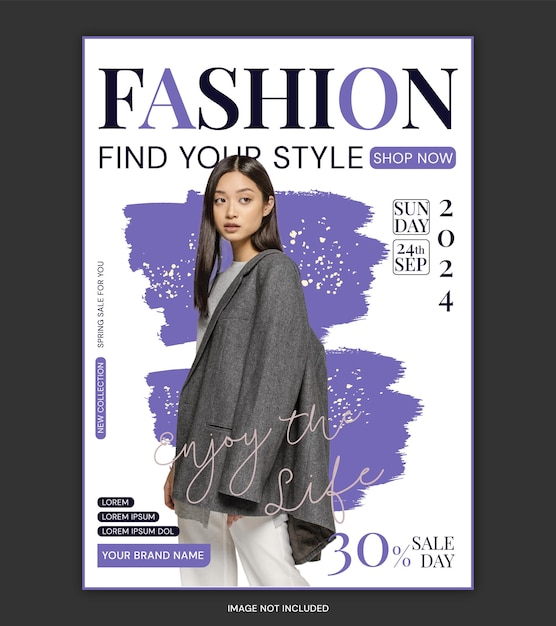 Vector fashion design sales social poster template