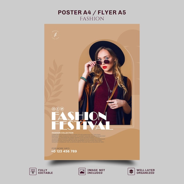 Vector fashion festival elegant flyer