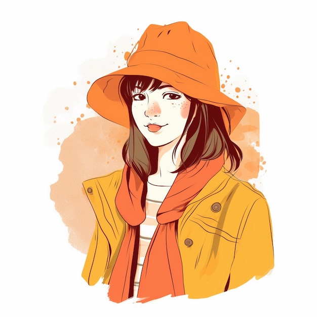Vector fashion illustration hat isolated head accessory woman vintage female cap style s