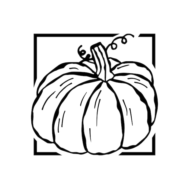 Vector fashion illustration of a pumpkin Trendy minimalistic poster