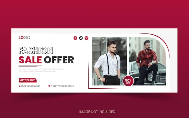 Vector fashion sale facebook cover social media banner template