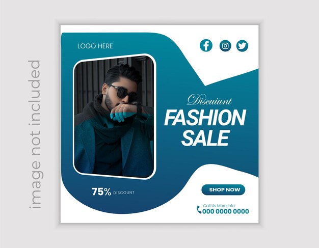 vector fashion sale social media post and web banner template