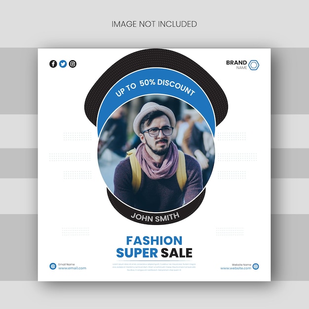 Vector fashion sale social media post and web banner template