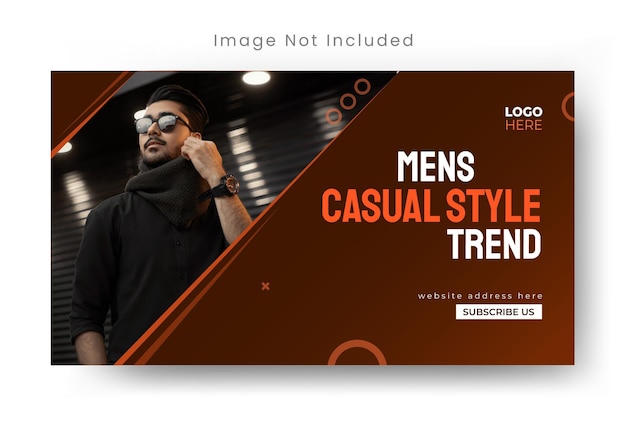 Vettore modello di banner youtube di vendita di moda vettoriale