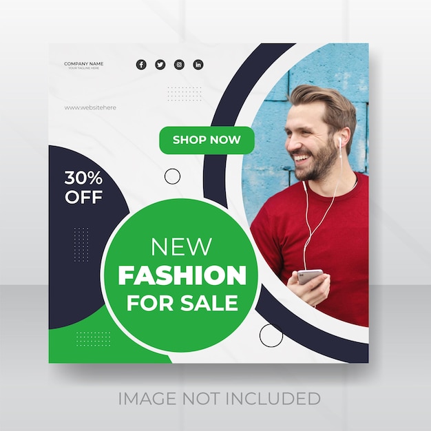 Vector vector fashion social media post design template for your agency