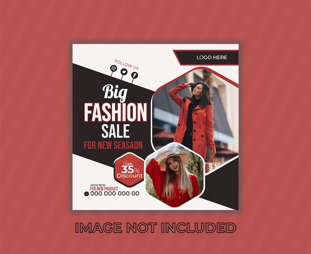 Vector vector fashion social media post design template