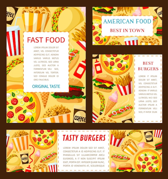 Vector vector fast food restaurant posters templates