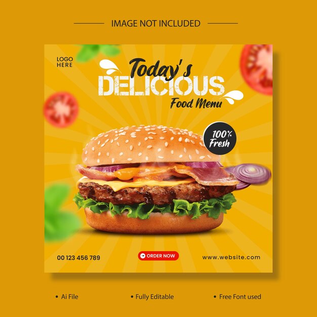 Vector vector fastfood sociale media banner facebook instagram post