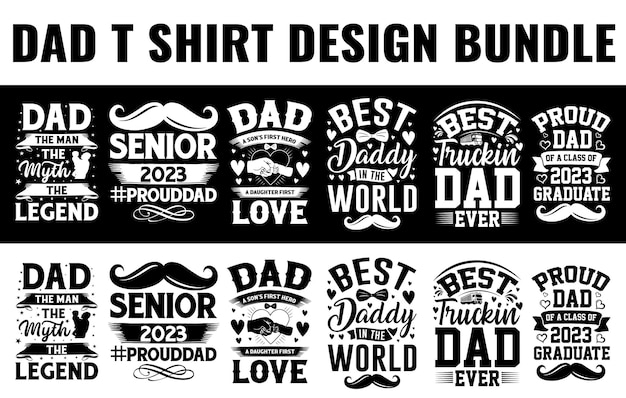 Vector padre giorno tshirt design papà svg design bundle