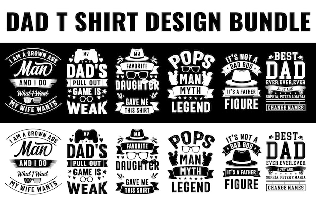 Vector father's day tshirt design dad svg design bundle