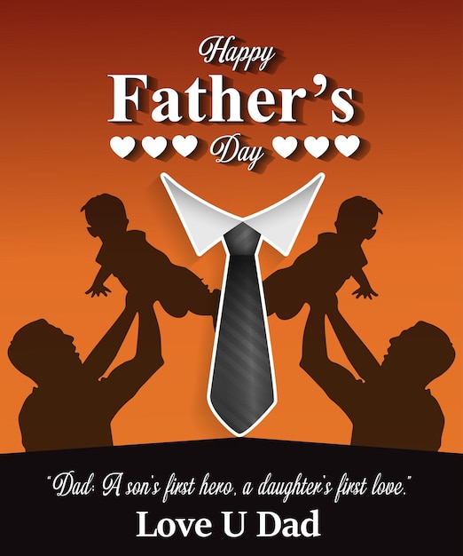 Vector fathers day instagram twitter post banner design