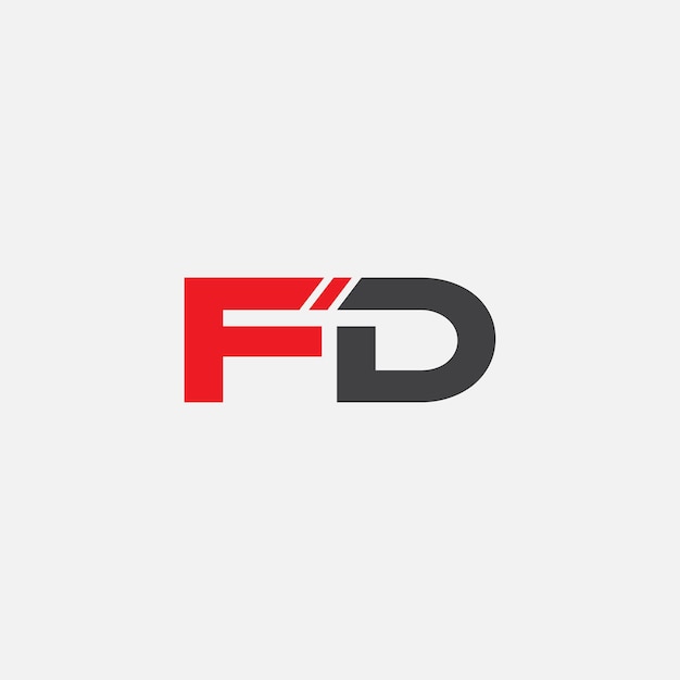 Vettore vector fd logo design modello elemento di branding grafico vettoriale