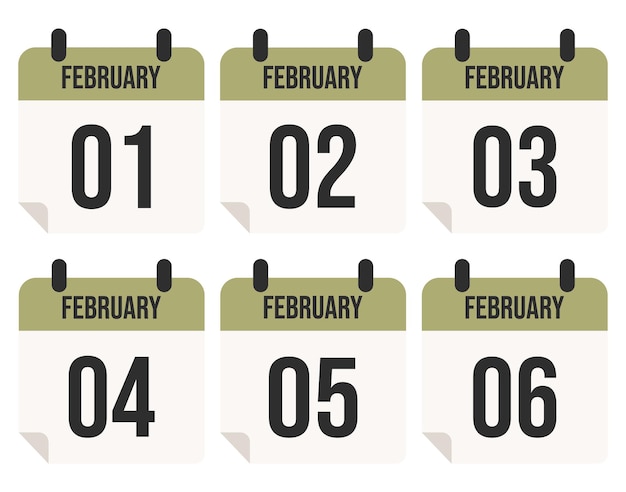 Vector february month calendar collection