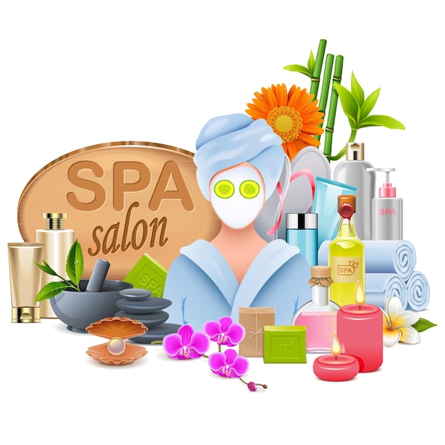 Vector vector female spa salon