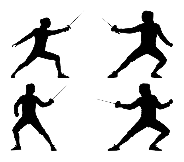 Vector vector fencing silhouette design