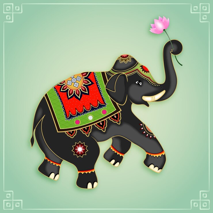 Vector Festive Indiase koninklijke olifant