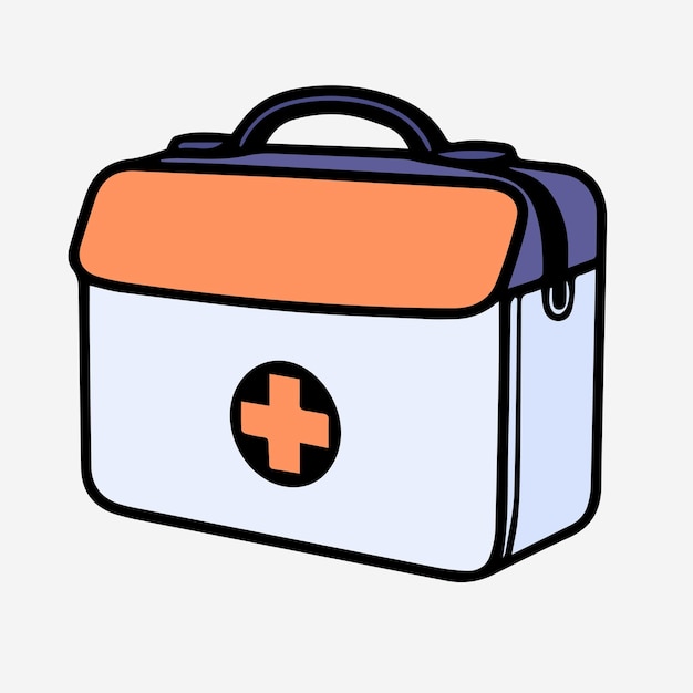 vector first aid kit line color illustration icon