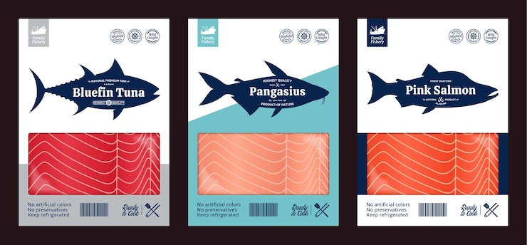 Vector vector fish packaging design
