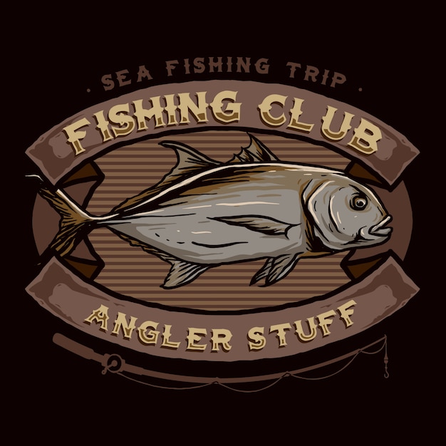 Vector of fishing club logo badge