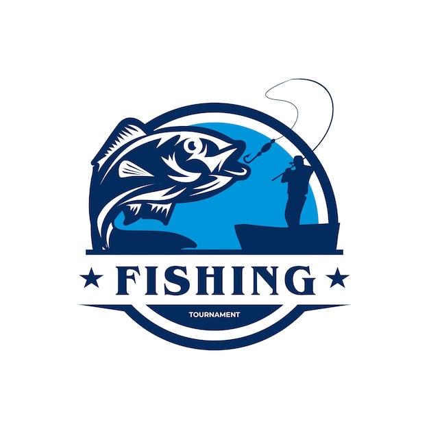 Vector vector fishing fish jumping logo template