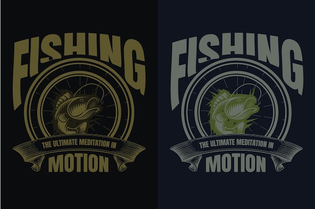 Вектор Векторная рыбалка дизайн футболки винтаж типография печать иллюстрации
