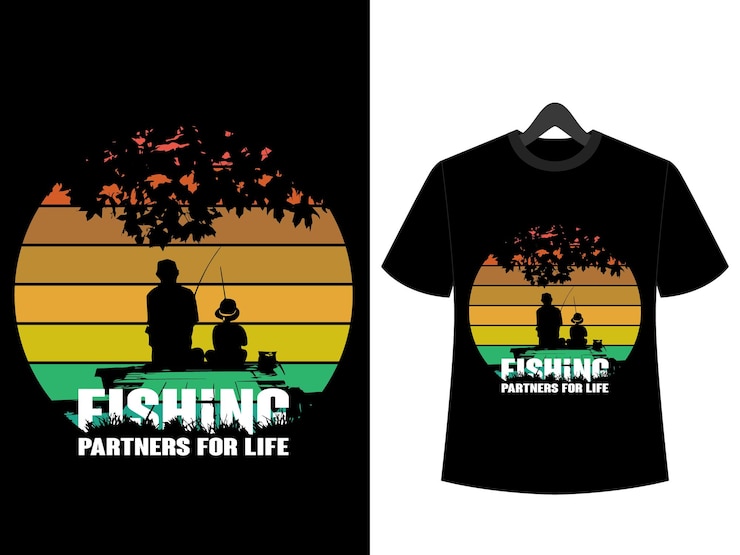 वेक्टर vector fishing vintage tshirt design