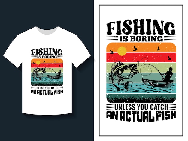 Vector fishing vintage typography tshirt fishing shirt template fishing vector t shirt design