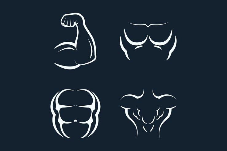 Vector ベクトル フィットネス ボディ線画アイコン
