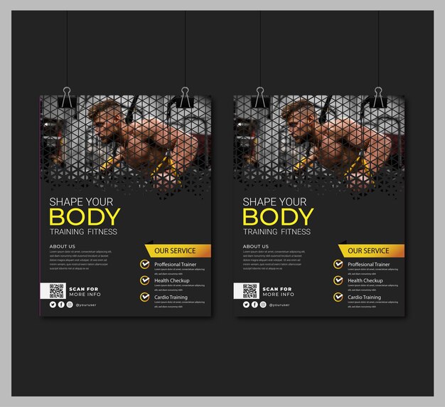 Vector vector fitness en flyerontwerp