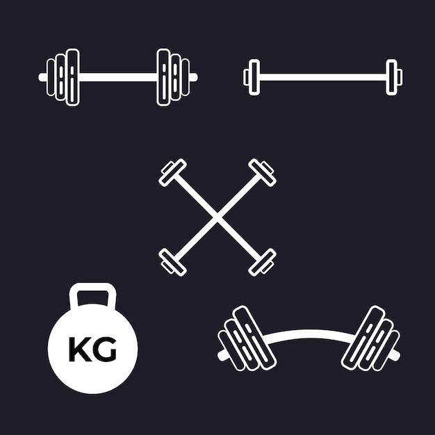 vector of fitness logo gym equipment