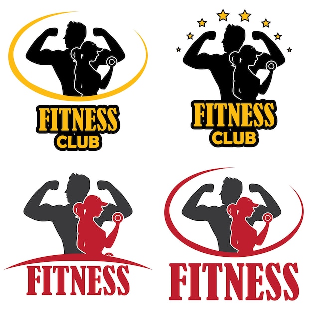 Vector fitness logo illustration background