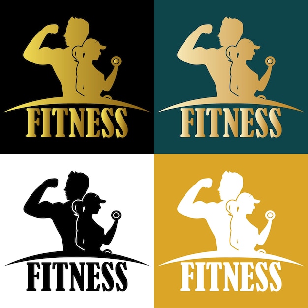 Vector fitness logo illustration background