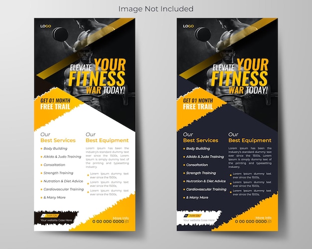 vector fitness roll-up banner ontwerpsjabloon