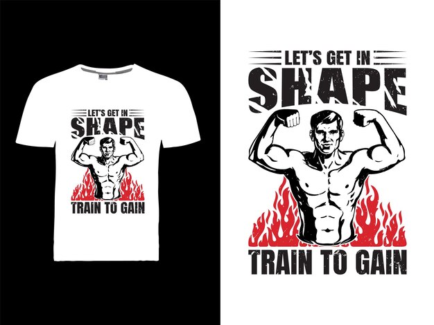 Vector vector fitness tshirt ontwerpsjabloon