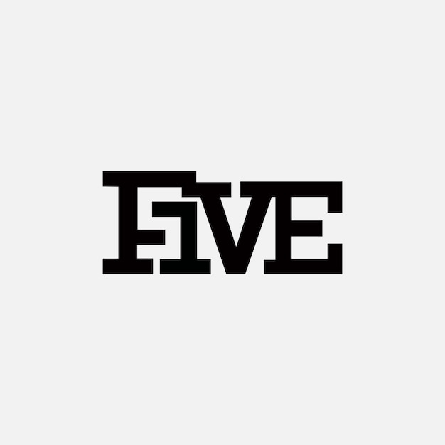 Vector five minimal text logo design