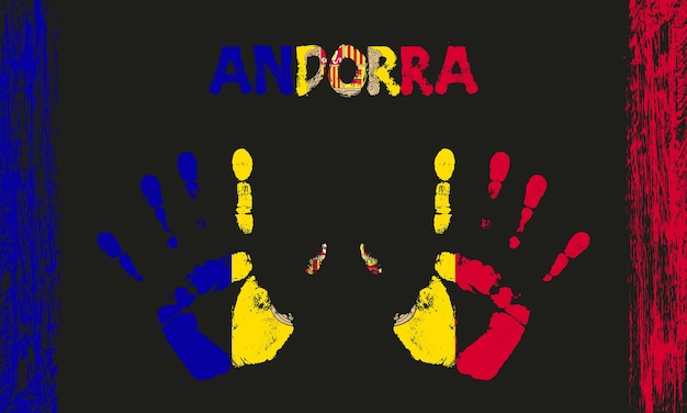 Vector flag of Andorra with a palm