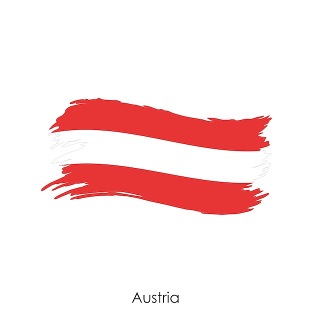 Bandiera vettoriale dell'austria con tratto di pennello.