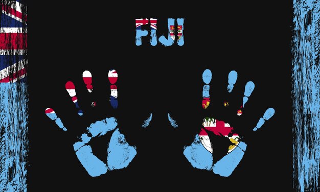 Vector vector flag of fiji with a palm