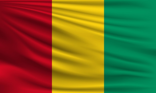 Vector flag of Guinea Bissau with a palm