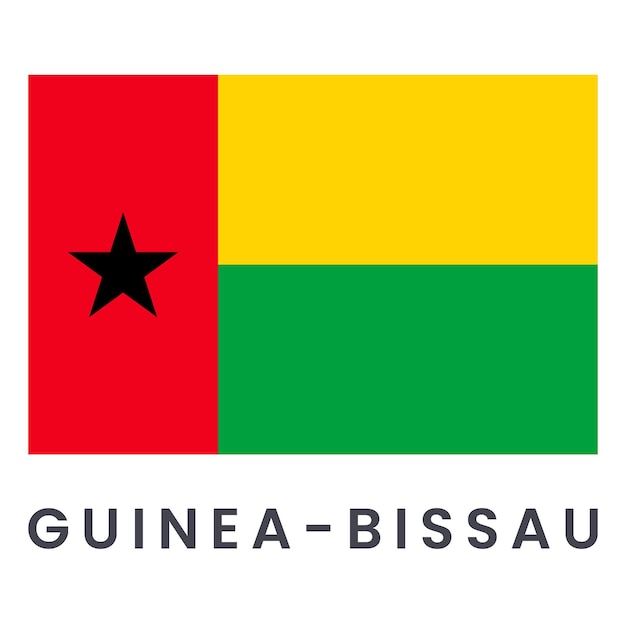 Bandiera vettoriale della guinea-bissau isolata su sfondo bianco