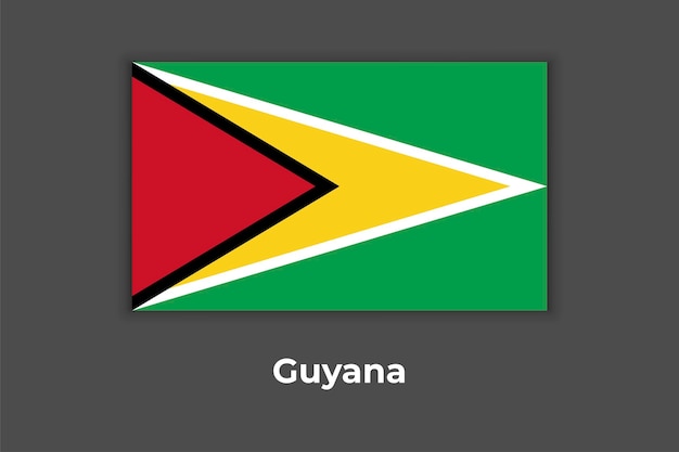 Vettore bandiera di vettore della guyana, bandiera nazionale della guyana