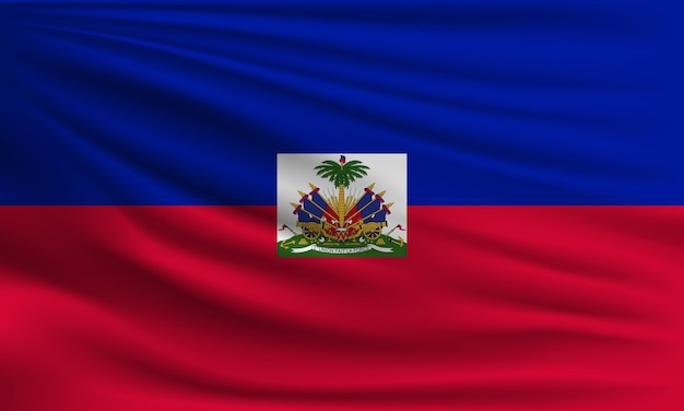 Vector vector flag of haiti with a palm