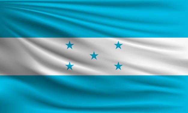 Vector flag of Honduras with a palm