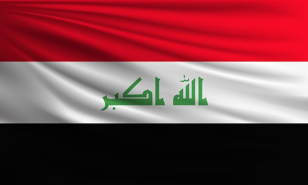 Vector flag of Iraq with a palm