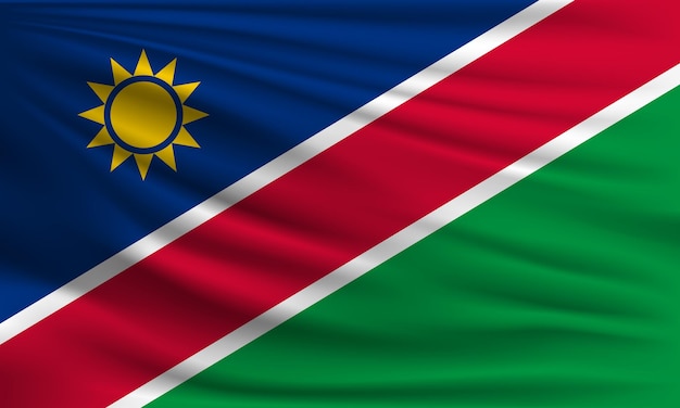 Vector flag of Namibia with a palm