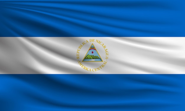 Vector flag of Nicaragua with a palm