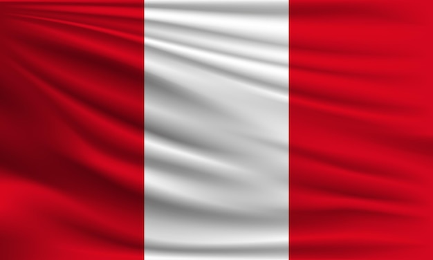 Vector flag of Peru with a palm