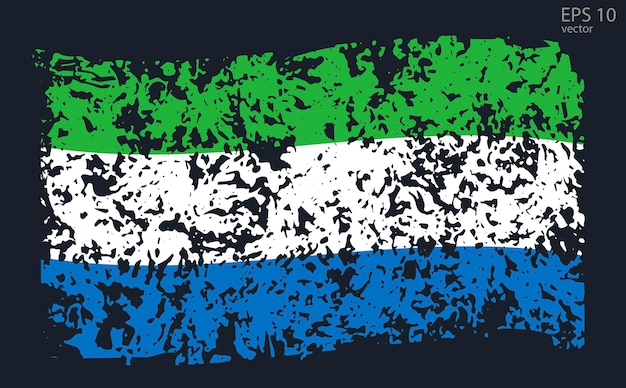 Vector flag of sierra leone vector illustration with cracks and abrasions