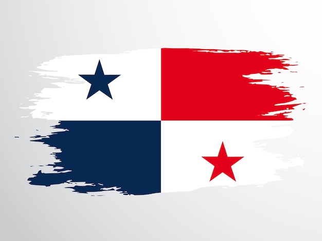 Vector flag of the state of Panama painted with a brush